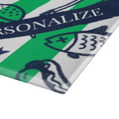 Preppy Dad Grilling Pattern – BBQ Doodles (Stripe) カッティングボード (角)