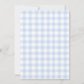 Preppy Doodle Frame Blue Gingham & Bow Baby Shower 招待状 (裏面)