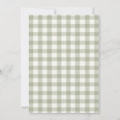 Preppy Doodle Frame Green Gingham Bow Baby Shower 招待状 (裏面)