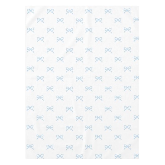 Preppy Elegant Blue Bow Pattern Spring & Summer テーブルクロス (正面)
