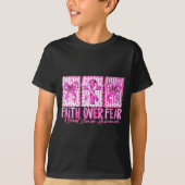 Preppy Faith Over Fear Breast Cancer Bow Warrior C Tシャツ (正面)