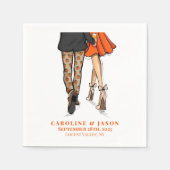 Preppy Fall Couple Shower Wedding Autumn Party  スタンダードカクテルナプキン (正面)