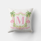 Preppy Flamingo Christmas Crest クッション (裏面)