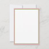 Preppy Floral Pink and Green Bow Personalized ノートカード (裏面)