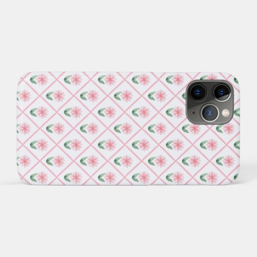 Preppy floral trellis grandmillenial Case-Mate iPhoneケース (裏面(横))