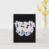 Preppy Fourth Grade Back To School Coquette 4th Gr カード (黄色い花)