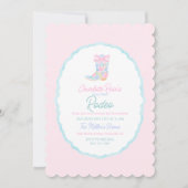 Preppy Girls Cowgirl First Rodeo Birthday 招待状 (正面)