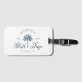 Preppy Girls Trip Bachelorette Weekend Beach Palm ラゲッジタグ (正面横)