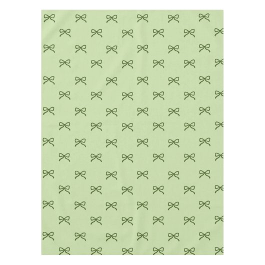 Preppy Girly Green Bow Pattern Spring & Summer  テーブルクロス (正面)