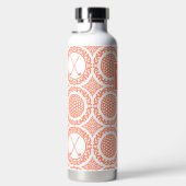 Preppy Golf Damask – Balls & Clubs - Coral & White ウォーターボトル (右面)