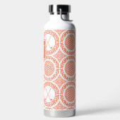 Preppy Golf Damask – Balls & Clubs - Coral & White ウォーターボトル (左面)