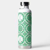 Preppy Golf Damask – Balls & Clubs - Green & White ウォーターボトル (右面)
