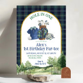 Preppy Golf Hole in One First Birthday Invitation 招待状