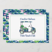Preppy Golf Palm Beach Golf Cart サンキューカード (正面/裏面)