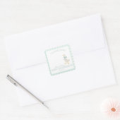 Preppy Goose Baby Shower Card スクエアシール (封筒)
