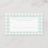 Preppy Goose Baby Shower Diaper Raffle エンクロージャーカード (裏面)