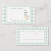 Preppy Goose Baby Shower Diaper Raffle エンクロージャーカード (正面/裏面)