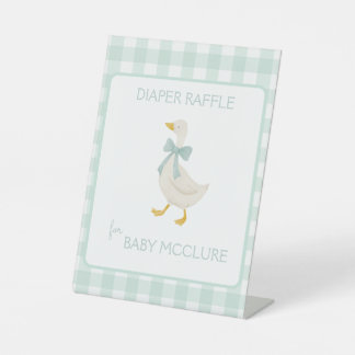 Preppy Goose Baby Shower Diaper Raffle 台座サイン