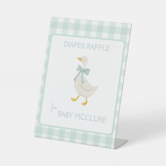 Preppy Goose Baby Shower Diaper Raffle 台座サイン (正面)