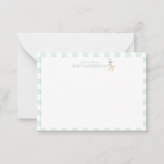 Preppy Goose Baby Shower Note Card ノートカード (正面)