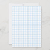 Preppy Goose Blue Gingham Baby Shower Invitation 招待状 (裏面)