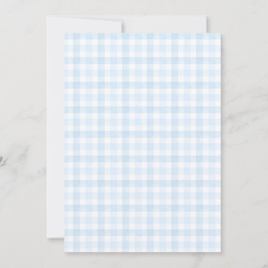 Preppy Goose Blue Gingham Baby Shower Invitation 招待状 (裏面)
