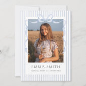 Preppy Graduation Photo Collage Announcement  招待状 (正面)