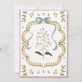 Preppy Grandmillennial Botanical Frame Baby Shower 招待状 (裏面)