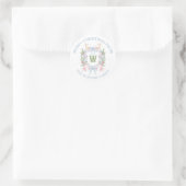 Preppy Grandmillennial Monogram Crest Gift ラウンドシール (バッグ)