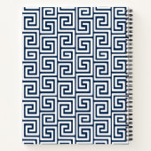 Preppy Greek Key Monogram – Navy & Green ノートブック (裏面)