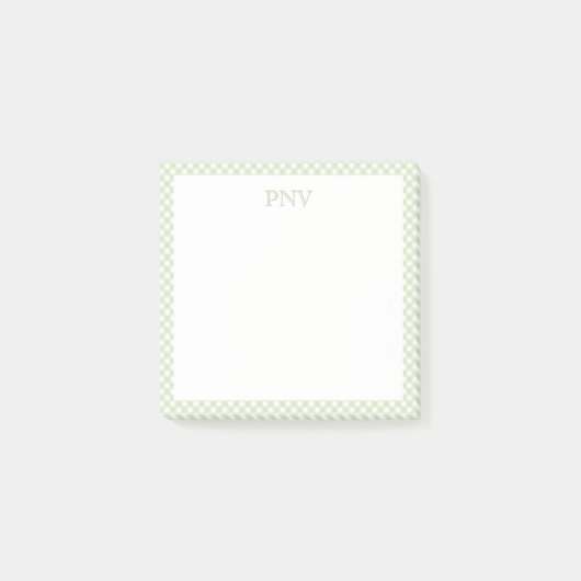 Preppy Green and White Post-It Notes ポストイット (正面)