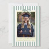 Preppy Green Arch Photo Graduation 案内状 (正面)