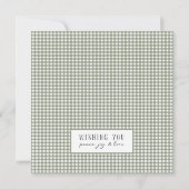 Preppy Green Gingham Christmas Photo Card シーズンカード (裏面)