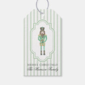 Preppy Green Watercolor Nutcracker Christmas ギフトタグ (正面)