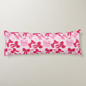 Preppy Hand Drawn Coquette Pink Red Bows ボディピロー (裏面)