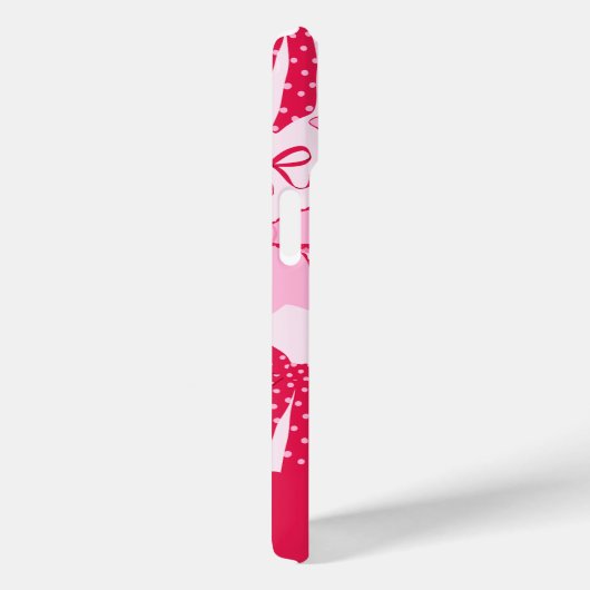 Preppy Hand Drawn Coquette Pink Red Bows Case-Mate iPhoneケース (裏面 / 右)