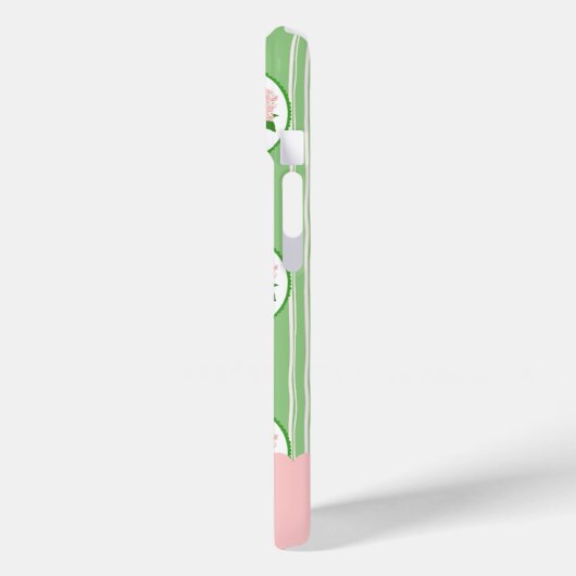 Preppy Hand Drawn Hydrangea Pink Green Frame Case-Mate iPhoneケース (裏面 / 左)