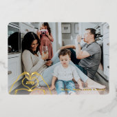 Preppy Hand Drawn Red Stripe Gold 箔シーズンカード (正面)