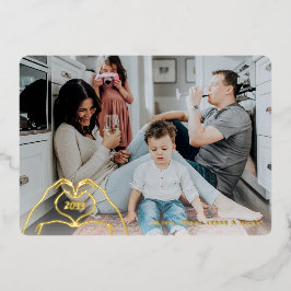 Preppy Hand Drawn Red Stripe Gold 箔シーズンカード