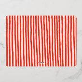 Preppy Hand Drawn Red Stripe Gold 箔シーズンカード (裏面)