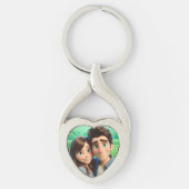 Preppy Hearts Pink キーホルダー (正面)