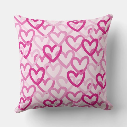 Preppy Hearts Pink クッション (裏面)