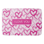 Preppy Hearts Pink バスマット (正面)