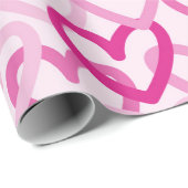 Preppy Hearts Pink ラッピングペーパー (ロールコーナー)