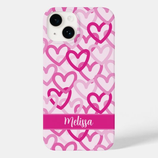 Preppy Hearts Pink Case-Mate iPhoneケース (裏面)