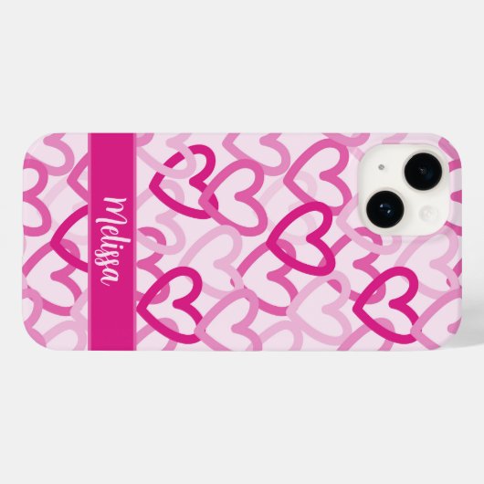 Preppy Hearts Pink Case-Mate iPhoneケース (裏面 (横))