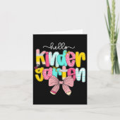 Preppy Hello Kindergarten Teacher Coquette Back To カード (正面)