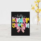 Preppy Hello Kindergarten Teacher Coquette Back To カード (黄色い花)