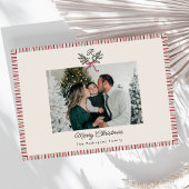 Preppy Holiday Card with Monogram and Family Photo