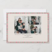 Preppy Holiday Card with Monogram and Family Photo (裏面)